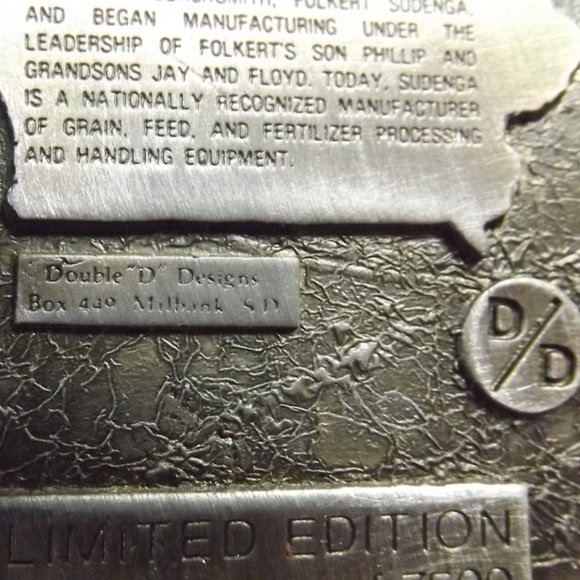 Sudenga Limited Edition Century of Progress 1888-1988 Belt Buckle - Picture 8 of 9